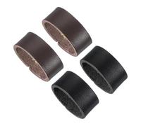 PATIKIL Leather Loop Keeper, 4 Pcs Leather Loops Belt Keeper Loops Retainer Straps Replacement for 1.1 Inch Wide Belts/Straps, Black/Coffee Color