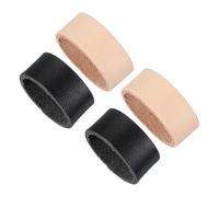 PATIKIL Leather Loop Keeper, 4 Pcs Leather Loops Belt Keeper Loops Retainer Straps Replacement for 1.3 Inch Wide Belts/Straps, Black/Khaki