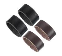 PATIKIL Leather Loop Keeper, 4 Pcs Leather Loops Belt Keeper Loops Retainer Straps Replacement for 1.3 Inch Wide Belts/Straps, Black/Coffee Color