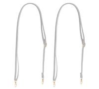 PATIKIL Leather Purse Handle Strap, 2 Pcs 26 Inch to 47 Inch Adjustable Length Handbag Strap Replacement DIY Clutch Bag Handle Strap Repair Accessories Silver