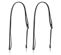 PATIKIL Leather Purse Handle Strap, 2 Pcs 26 Inch to 47 Inch Adjustable Length Handbag Strap Replacement DIY Clutch Bag Handle Strap Repair Accessories, Black