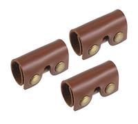 PATIKIL Leather Razor Head Protecting Cover, 3 Pack Double Edge Safety Razor Head Protecting Sheath Shaver Tip Cover for Travel, Brown