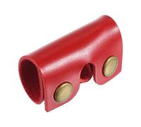 PATIKIL Leather Razor Head Protecting Cover, Double Edge Safety Razor Head Protecting Sheath Shaver Tip Cover for Travel, Red