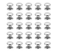 PATIKIL Leather Rivets, 160Sets Carbon Steel Double Cap Rivet Kits Craft Replacement Accessories for Handbags Belts Clothes Shoes, Silver (6 x 6 Mm)