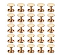 PATIKIL Leather Rivets, 160Sets Carbon Steel Double Cap Rivet Kits Craft Replacement Accessories for Handbags Belts Clothes Shoes, Gold (10 x 8 Mm)
