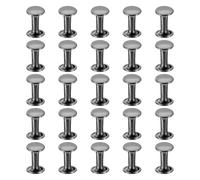 PATIKIL Leather Rivets, 160Sets Carbon Steel Double Cap Rivet Kits Craft Replacement Accessories for Handbags Belts Clothes Shoes, Black (8 x 12 Mm)