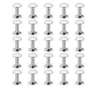 PATIKIL Leather Rivets, 160Sets Carbon Steel Double Cap Rivet Kits Craft Replacement Accessories for Handbags Belts Clothes Shoes, Silver (8 x 10 Mm)