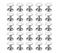 PATIKIL Leather Rivets, 160Sets Carbon Steel Double Cap Rivet Kits Craft Replacement Accessories for Handbags Belts Clothes Shoes, Silver (10 x 10 Mm)