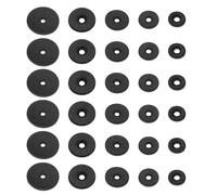 PATIKIL Leather Washers, 80pcs Leather Handle Washers Spacer Cushion 1.5 mm Thick Round for Knife Handle Hammer Hatchet Badge Bicycle Seat Crafts, 5 Sizes, Black