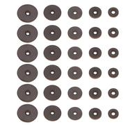 PATIKIL Leather Washers, 80pcs Leather Handle Washers Spacer Cushion 1.5 mm Thick Round for Knife Handle Hammer Hatchet Badge Bicycle Seat Crafts, 5 Sizes, Brown