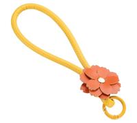 PATIKIL Leather Wristlet Keychain, Cute Car Key Chain Practical Bracelet Key Chain Flower Phone Wrist Strap for Phone Lanyard Bag Handbag Purse Wallet, Yellow