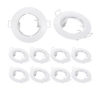 PATIKIL LED Downlight Fixture Housing, 10pcs MR16 GU10 Bulbs Recessed Lights Holder Round Frame Ceiling Spotlights Mounting Frame for Home Light, White