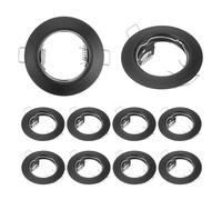 PATIKIL LED Downlight Fixture Housing, 10pcs MR16 GU10 Bulbs Recessed Lights Holder Round Frame Ceiling Spotlights Mounting Frame for Home Light, Black