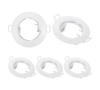PATIKIL LED Downlight Fixture Housing, 5pcs MR16 GU10 Bulbs Recessed Lights Holder Round Frame Ceiling Spotlights Mounting Frame for Home Light, White