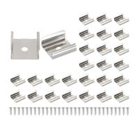 PATIKIL LED Strip Clips, 30pcs Stainless Steel Mounting Brackets Fixing Clip Clamp Support Holder with Screws for 17mm LED Strip Lighting Cable