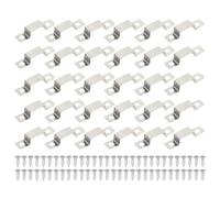 PATIKIL LED Strip Clips, 40pcs Stainless Steel Mounting Brackets Fixing Clip Clamp Support Holder with Screws for 14mmx6mm LED Strip Lighting Cable