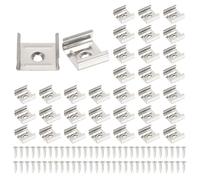 PATIKIL LED Strip Clips, 50pcs Stainless Steel Mounting Brackets Fixing Clip Clamp Support Holder with Screws for 19mm to 20mm LED Strip Lighting Cable
