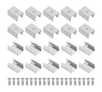 PATIKIL LED Strip Clips, 60pcs Stainless Steel Mounting Brackets Fixing Clip Clamp Support Holder with Screws for 9mm to 10mm LED Strip Lighting Cable