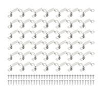 PATIKIL LED Strip Clips, 60pcs Stainless Steel Mounting Brackets Fixing Clip Clamp Support Holder with Screws for 20mmx10mm LED Strip Lighting Cable