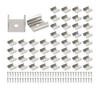 PATIKIL LED Strip Clips, 70pcs Stainless Steel Mounting Brackets Fixing Clip Clamp Support Holder with Screws for 17mm LED Strip Lighting Cable