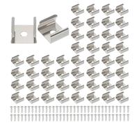 PATIKIL LED Strip Clips, 70pcs Stainless Steel Mounting Brackets Fixing Clip Clamp Support Holder with Screws for 14mm to 15mm LED Strip Lighting Cable