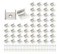 PATIKIL LED Strip Clips, 70pcs Stainless Steel Mounting Brackets Fixing Clip Clamp Support Holder with Screws for 19mm to 20mm LED Strip Lighting Cable