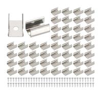 PATIKIL LED Strip Clips, 70pcs Stainless Steel Mounting Brackets Fixing Clip Clamp Support Holder with Screws for 9mm to 10mm LED Strip Lighting Cable