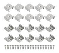 PATIKIL LED Strip Clips, 80pcs Stainless Steel Mounting Brackets Fixing Clip Clamp Support Holder with Screws for 14mm to 15mm LED Strip Lighting Cable