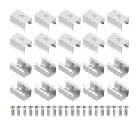PATIKIL LED Strip Clips, 80pcs Stainless Steel Mounting Brackets Fixing Clip Clamp Support Holder with Screws for 8mm to 9mm LED Strip Lighting Cable