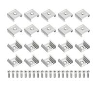 PATIKIL LED Strip Clips, 80pcs Stainless Steel Mounting Brackets Fixing Clip Clamp Support Holder with Screws for 19mm to 20mm LED Strip Lighting Cable