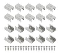 PATIKIL LED Strip Clips, 80pcs Stainless Steel Mounting Brackets Fixing Clip Clamp Support Holder with Screws for 12mm to 13mm LED Strip Lighting Cable