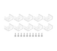 PATIKIL LED Strip Light Clips, 30 Pack Mounting Bracket Fixing Clips Plastic Clamp Holders with Screws for 12mm Neon RGB Light Cable Ribbon, Clear