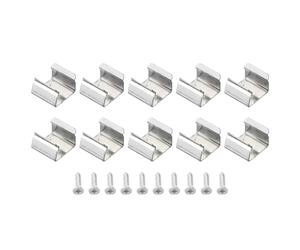 PATIKIL LED Strip Light Clips, 40 Pack Mounting Bracket Fixing Clips Stainless Steel Clamp Holders with Screws for 9.5mm-12mm Neon RGB Light Cable Ribbon