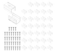 PATIKIL LED Strip Light Clips, 48 Pack Mounting Bracket Fixing Clips Plastic Clamp Holders with 304 Stainless Steel Screws for 11.5-12.4mm Neon RGB Light Cable Ribbon, Clear