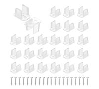 PATIKIL LED Strip Light Clips, 60pcs Mounting Bracket Fixing Clips Plastic Clamp Holders with 304 Stainless Steel Screws for 6x12mm Neon RGB Light Cable Ribbon, Two Hole