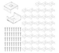 PATIKIL LED Strip Light Clips, 80 Pack Mounting Bracket Fixing Clips Plastic Clamp Holders with 304 Stainless Steel Screws for 13mm Neon RGB Light Cable Ribbon, Clear