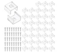 PATIKIL LED Strip Light Clips, 80 Pack Mounting Bracket Fixing Clips Plastic Clamp Holders with 304 Stainless Steel Screws for 10mm Neon RGB Light Cable Ribbon, Clear