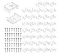 PATIKIL LED Strip Light Clips, 80 Pack Mounting Bracket Fixing Clips Plastic Clamp Holders with 304 Stainless Steel Screws for 15mm Neon RGB Light Cable Ribbon, Clear