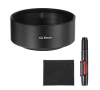PATIKIL Lens Hood Shade, 40.5mm Mid-focus Mount Standard Screw-in Metal Camera Cap Shade with Cleaning Cloth and Cleaning Pen, Black