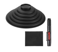 PATIKIL Lens Hood Shade, For 50-70mm Lens Collapsible Reversible Silicone Rubber Camera Cap Shade with Cleaning Cloth and Cleaning Pen, Black