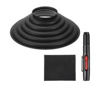 PATIKIL Lens Hood Shade, For 70-90mm Lens Collapsible Reversible Silicone Rubber Camera Cap Shade with Cleaning Cloth and Cleaning Pen, Black