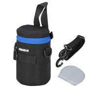 PATIKIL Lens Pouch Case, 3.3" ID x 5.9" H Shockproof Camera Lens Case Bag Thick Protective Neoprene Lens Protective Bag with Strap and Lens Pad for Nikon DSLR Camera Lens, Blue/Black