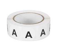 PATIKIL Letter A Inventory Labels, 500 Pcs 0.75 Inch Letter Stickers Round Circle Dots Labels Semi-Gloss Adhesive Stickers for Home Organization Office Storage, Black (1 Roll)