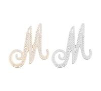 PATIKIL Letter Brooch Pins, 2 Pcs Pearl Initial Alphabet m Letter Lapel Badges Pin, Silver Tone/Gold Tone
