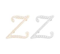 PATIKIL Letter Brooch Pins, 2 Pcs Pearl Initial Alphabet Z Letter Lapel Badges Pin, Silver Tone/Gold Tone