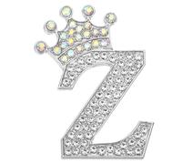PATIKIL Letter Brooch Pins, Crown Initial Rhinestone Alphabet Z Letter Lapel Badges Pin for Women Suits Dress Coat Clothes Craft, Silver Tone