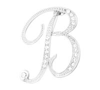 PATIKIL Letter Brooch Pins, Initial Letter B Rhinestone Broaches Metal Crystal Alphabet A-Z Lapel Pin for Women Jewelry Gift Suit Clothes Hat Dress Coat Craft, Silver Tone