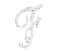 PATIKIL Letter Brooch Pins, Initial Letter F Rhinestone Broaches Metal Crystal Alphabet A-Z Lapel Pin for Women Jewelry Gift Suit Clothes Hat Dress Coat Craft, Silver Tone