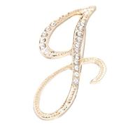 PATIKIL Letter Brooch Pins, Initial Letter J Rhinestone Broaches Metal Crystal Alphabet A-Z Lapel Pin for Women Jewelry Gift Suit Clothes Hat Dress Coat Craft, Gold Tone
