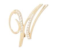 PATIKIL Letter Brooch Pins, Initial Letter W Rhinestone Broaches Metal Crystal Alphabet A-Z Lapel Pin for Women Jewelry Gift Suit Clothes Hat Dress Coat Craft, Gold Tone